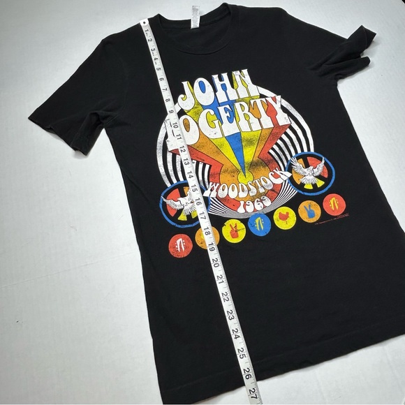 Bella Canvas John Fogerty Woodstock 1969 Small Black Short Sleeve T-shirt - Picture 5 of 7